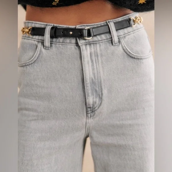 Sezane Capucine Belt in Black size 90 display picture 3